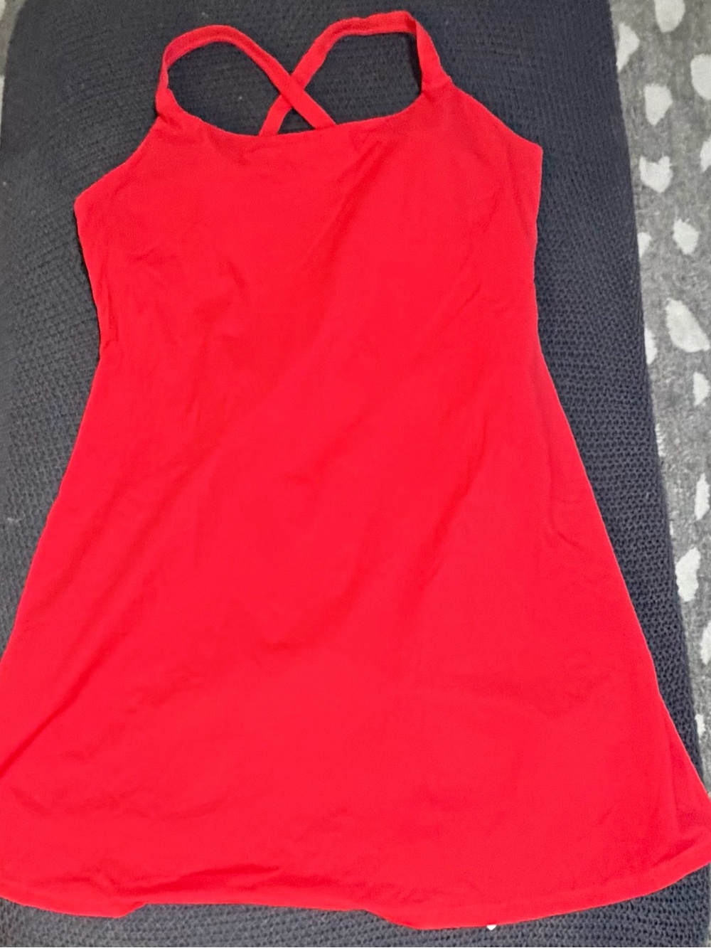 Halara Red Everyday Active Dress Built-In Shorts Criss Cross Back Size L Long
